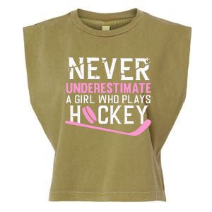 Hockey Art For Women Field Hockey Player Sport Garment-Dyed Women's Muscle Tee