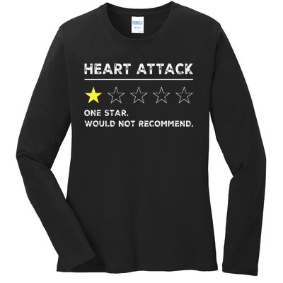 Heart Attack Funny Get Well Soon Gag Recovery Ladies Long Sleeve Shirt