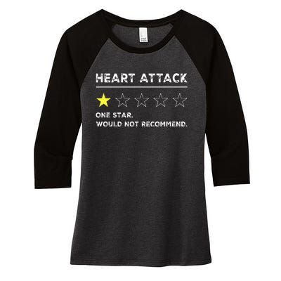 Heart Attack Funny Get Well Soon Gag Recovery Women's Tri-Blend 3/4-Sleeve Raglan Shirt