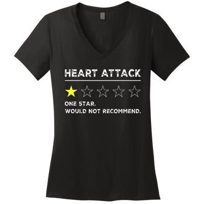 Heart Attack Funny Get Well Soon Gag Recovery Women's V-Neck T-Shirt