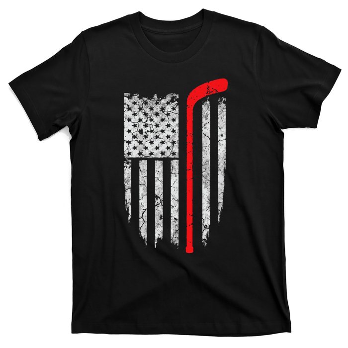 Hockey American Flag Hockey T-Shirt