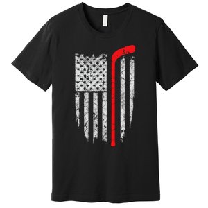 Hockey American Flag Hockey Premium T-Shirt