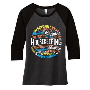 Housekeeping Appreciation Gifts Environmental Services Week Women's Tri-Blend 3/4-Sleeve Raglan Shirt