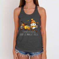 Had A Great Fall Egg Thanksgiving Autumn Women's Knotted Racerback Tank