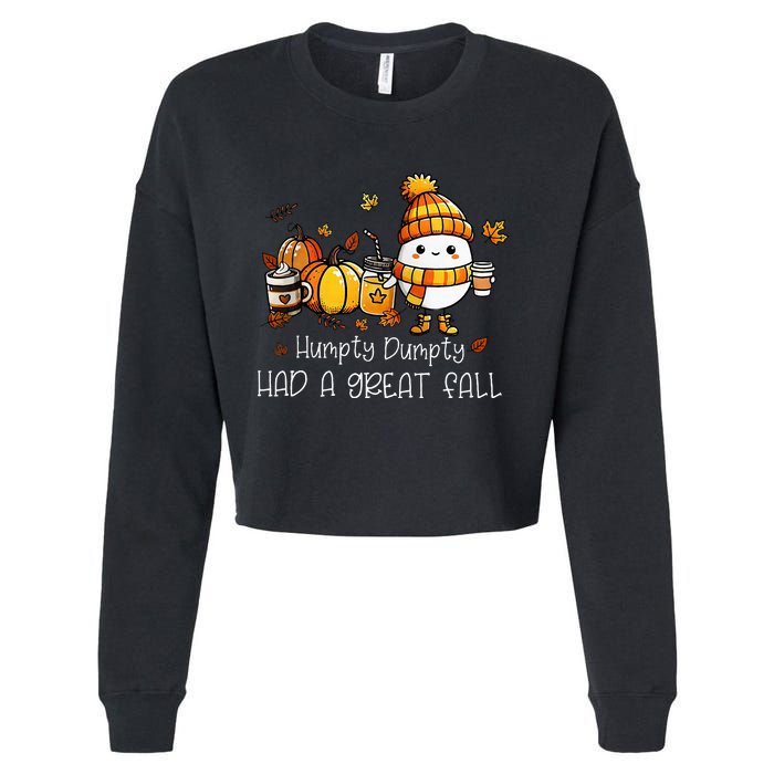 Had A Great Fall Egg Thanksgiving Autumn Cropped Pullover Crew