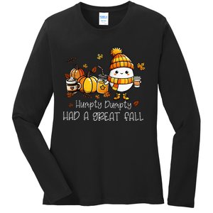 Had A Great Fall Egg Thanksgiving Autumn Ladies Long Sleeve Shirt