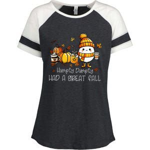 Had A Great Fall Egg Thanksgiving Autumn Enza Ladies Jersey Colorblock Tee