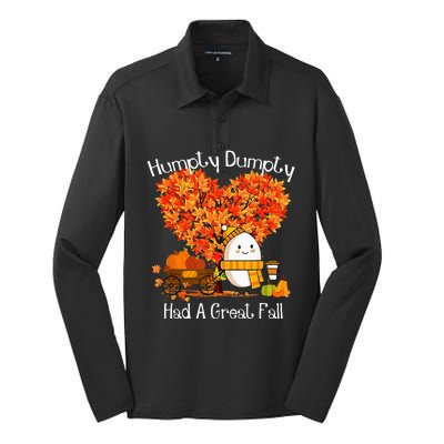 Had A Great Fall Autumn Leaves Thanksgiving Silk Touch Performance Long Sleeve Polo