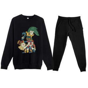 Huitzilopochtli Aztec God Aztec Mythology Mayan Sun War God Premium Crewneck Sweatsuit Set