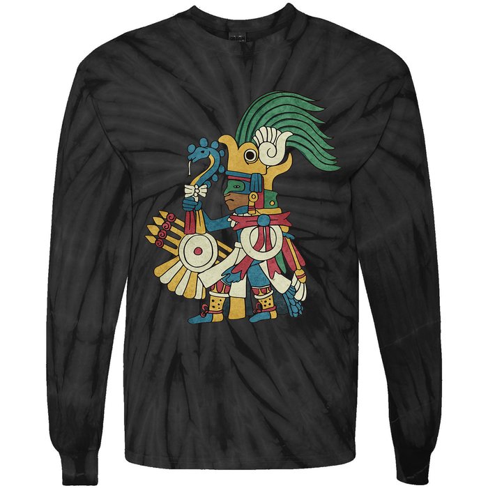 Huitzilopochtli Aztec God Aztec Mythology Mayan Sun War God Tie-Dye Long Sleeve Shirt