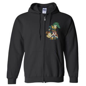 Huitzilopochtli Aztec God Aztec Mythology Mayan Sun War God Full Zip Hoodie