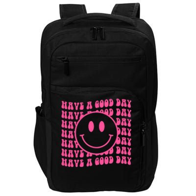 Have A Good Day Retro Smile Face Happy Face Preppy Aesthetic Impact Tech Backpack