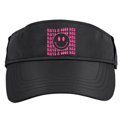 Have A Good Day Retro Smile Face Happy Face Preppy Aesthetic Adult Drive Performance Visor