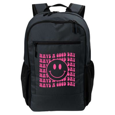 Have A Good Day Retro Smile Face Happy Face Preppy Aesthetic Daily Commute Backpack