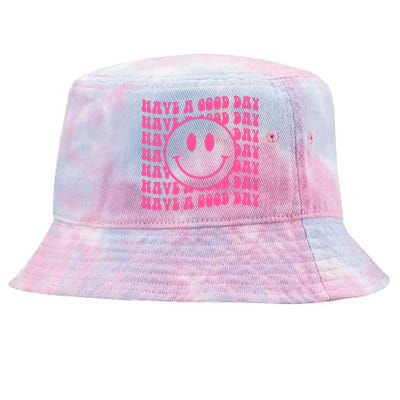 Have A Good Day Retro Smile Face Happy Face Preppy Aesthetic Tie-Dyed Bucket Hat