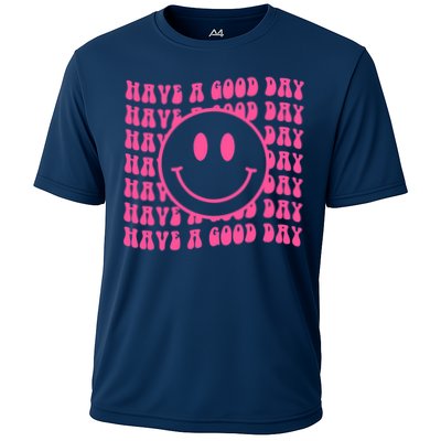 Have A Good Day Retro Smile Face Happy Face Preppy Aesthetic Cooling Performance Crew T-Shirt