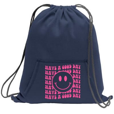 Have A Good Day Retro Smile Face Happy Face Preppy Aesthetic Sweatshirt Cinch Pack Bag