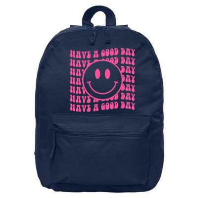 Have A Good Day Retro Smile Face Happy Face Preppy Aesthetic 16 in Basic Backpack