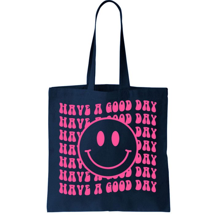 Have A Good Day Retro Smile Face Happy Face Preppy Aesthetic Tote Bag