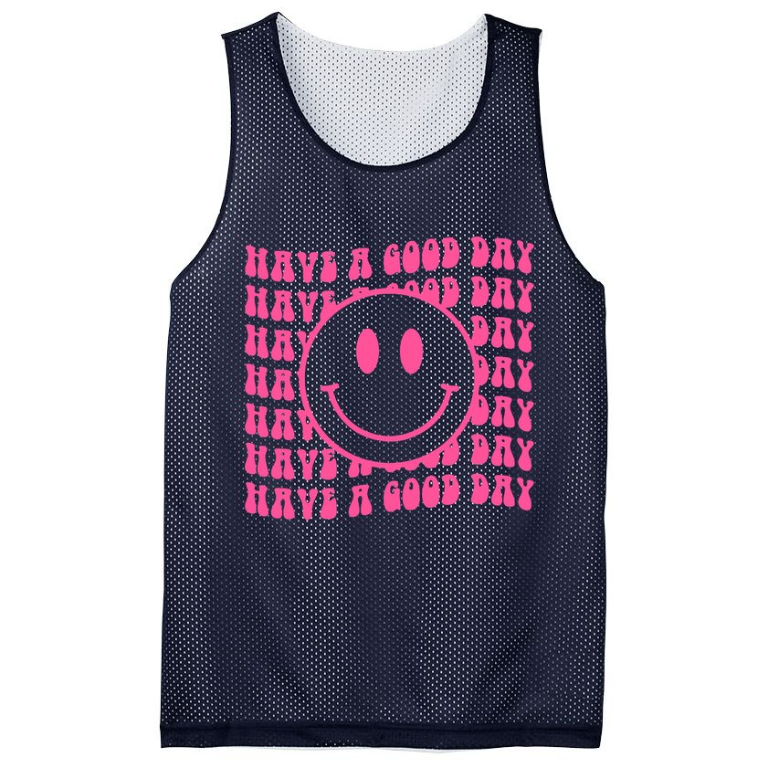 Have A Good Day Retro Smile Face Happy Face Preppy Aesthetic Mesh Reversible Basketball Jersey Tank