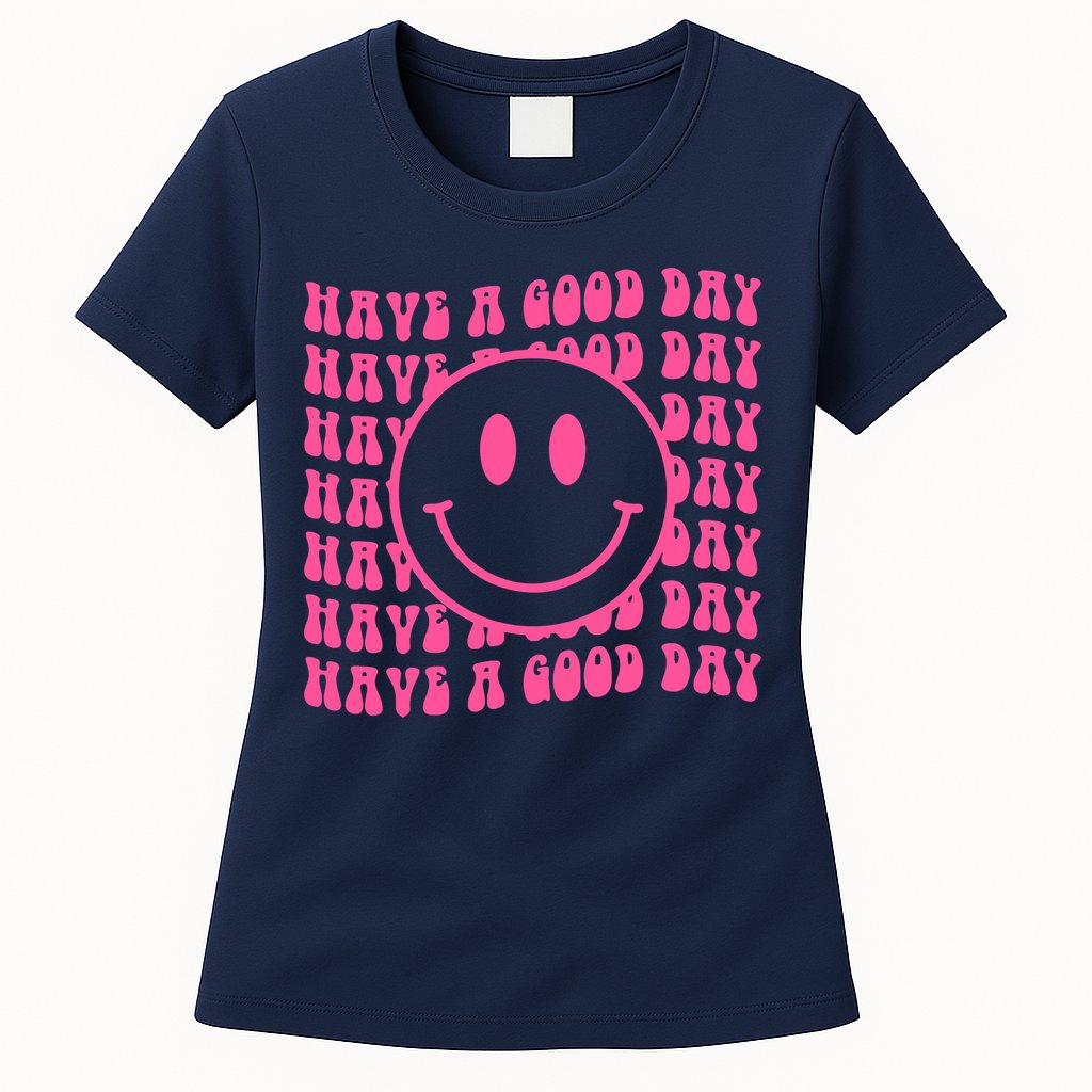 Have A Good Day Retro Smile Face Happy Face Preppy Aesthetic Womens T-Shirt