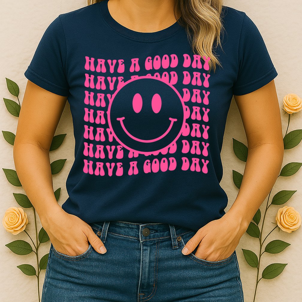 Have A Good Day Retro Smile Face Happy Face Preppy Aesthetic Womens T-Shirt