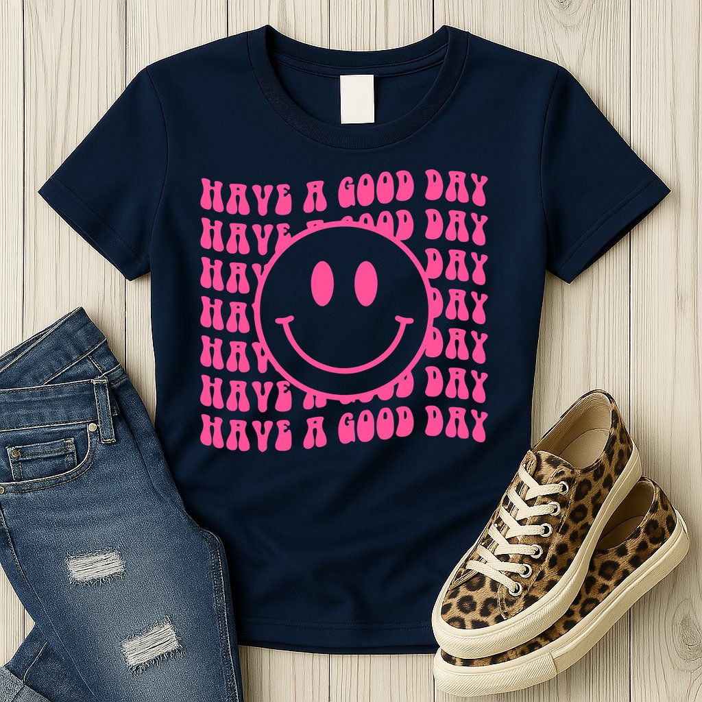 Have A Good Day Retro Smile Face Happy Face Preppy Aesthetic Womens T-Shirt