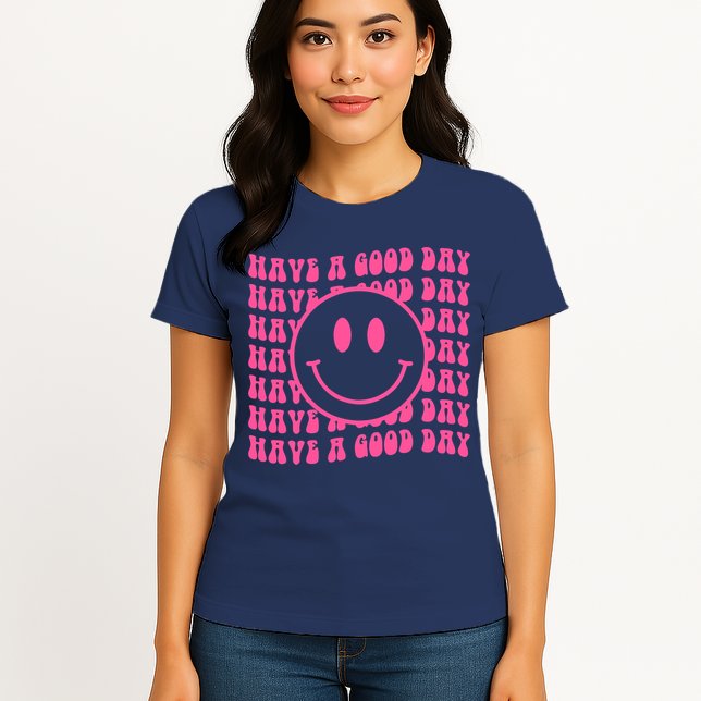 Have A Good Day Retro Smile Face Happy Face Preppy Aesthetic Womens T-Shirt