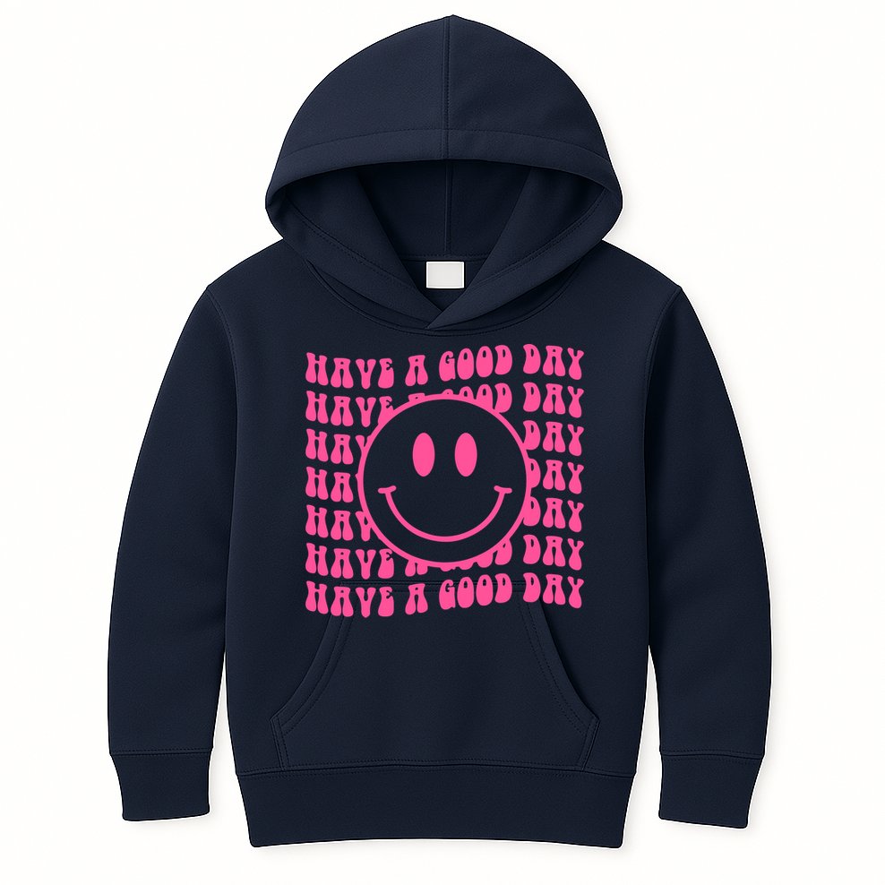 Have A Good Day Retro Smile Face Happy Face Preppy Aesthetic Kids Hoodie
