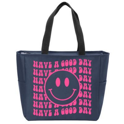 Have A Good Day Retro Smile Face Happy Face Preppy Aesthetic Zip Tote Bag