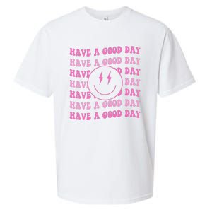 Have A Good Day Pink Smile Face Preppy Aesthetic Trendy Sueded Cloud Jersey T-Shirt