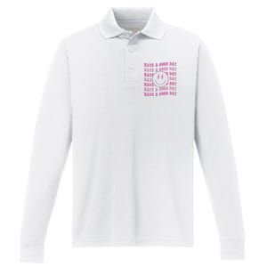 Have A Good Day Pink Smile Face Preppy Aesthetic Trendy Performance Long Sleeve Polo