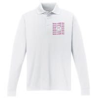 Have A Good Day Pink Smile Face Preppy Aesthetic Trendy Performance Long Sleeve Polo