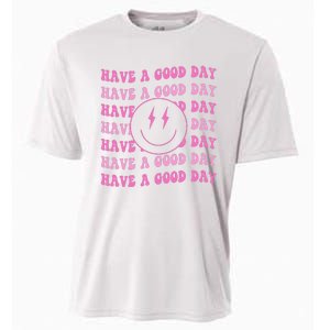 Have A Good Day Pink Smile Face Preppy Aesthetic Trendy Cooling Performance Crew T-Shirt