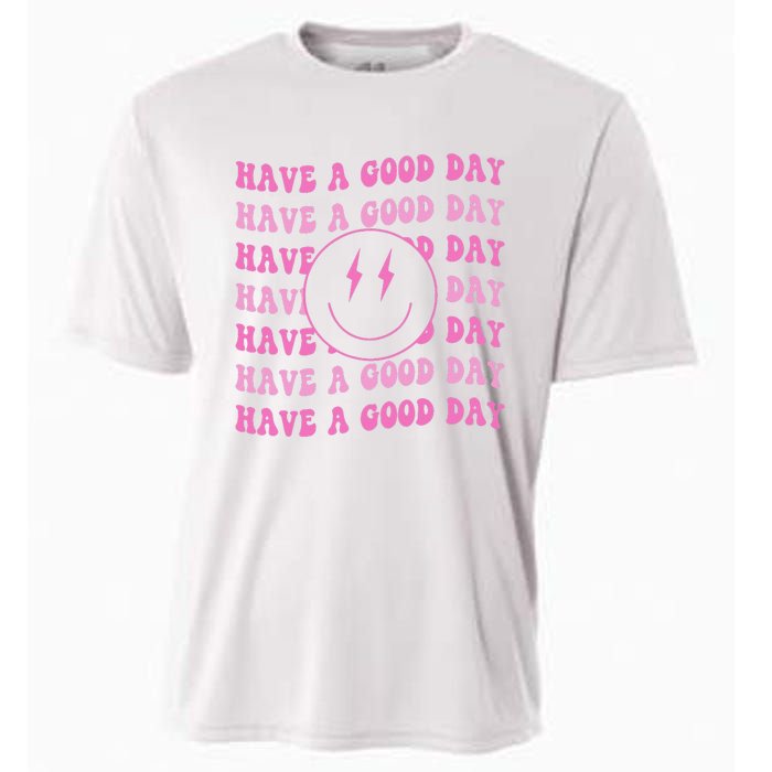 Have A Good Day Pink Smile Face Preppy Aesthetic Trendy Cooling Performance Crew T-Shirt