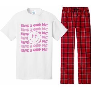 Have A Good Day Pink Smile Face Preppy Aesthetic Trendy Pajama Set