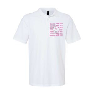 Have A Good Day Pink Smile Face Preppy Aesthetic Trendy Softstyle Adult Sport Polo