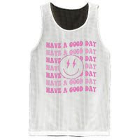 Have A Good Day Pink Smile Face Preppy Aesthetic Trendy Mesh Reversible Basketball Jersey Tank