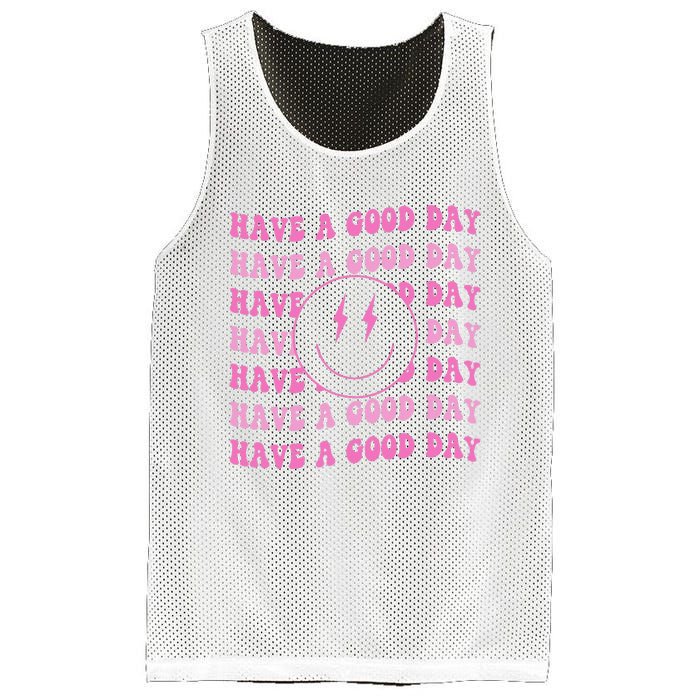 Have A Good Day Pink Smile Face Preppy Aesthetic Trendy Mesh Reversible Basketball Jersey Tank