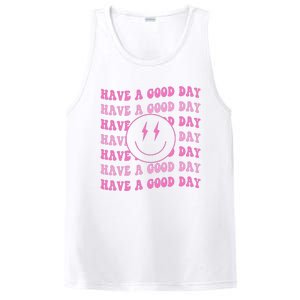 Have A Good Day Pink Smile Face Preppy Aesthetic Trendy PosiCharge Competitor Tank