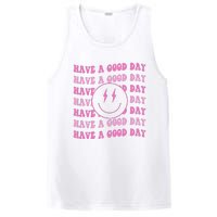 Have A Good Day Pink Smile Face Preppy Aesthetic Trendy PosiCharge Competitor Tank