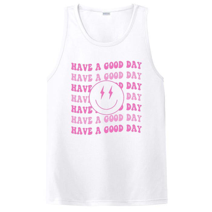 Have A Good Day Pink Smile Face Preppy Aesthetic Trendy PosiCharge Competitor Tank