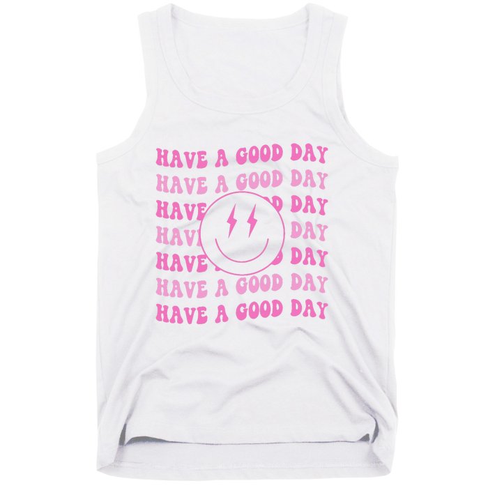 Have A Good Day Pink Smile Face Preppy Aesthetic Trendy Tank Top