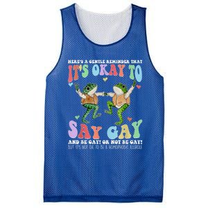 HereS A Gentle Reminder That ItS Okay To Say Lgbt Gift Mesh Reversible Basketball Jersey Tank