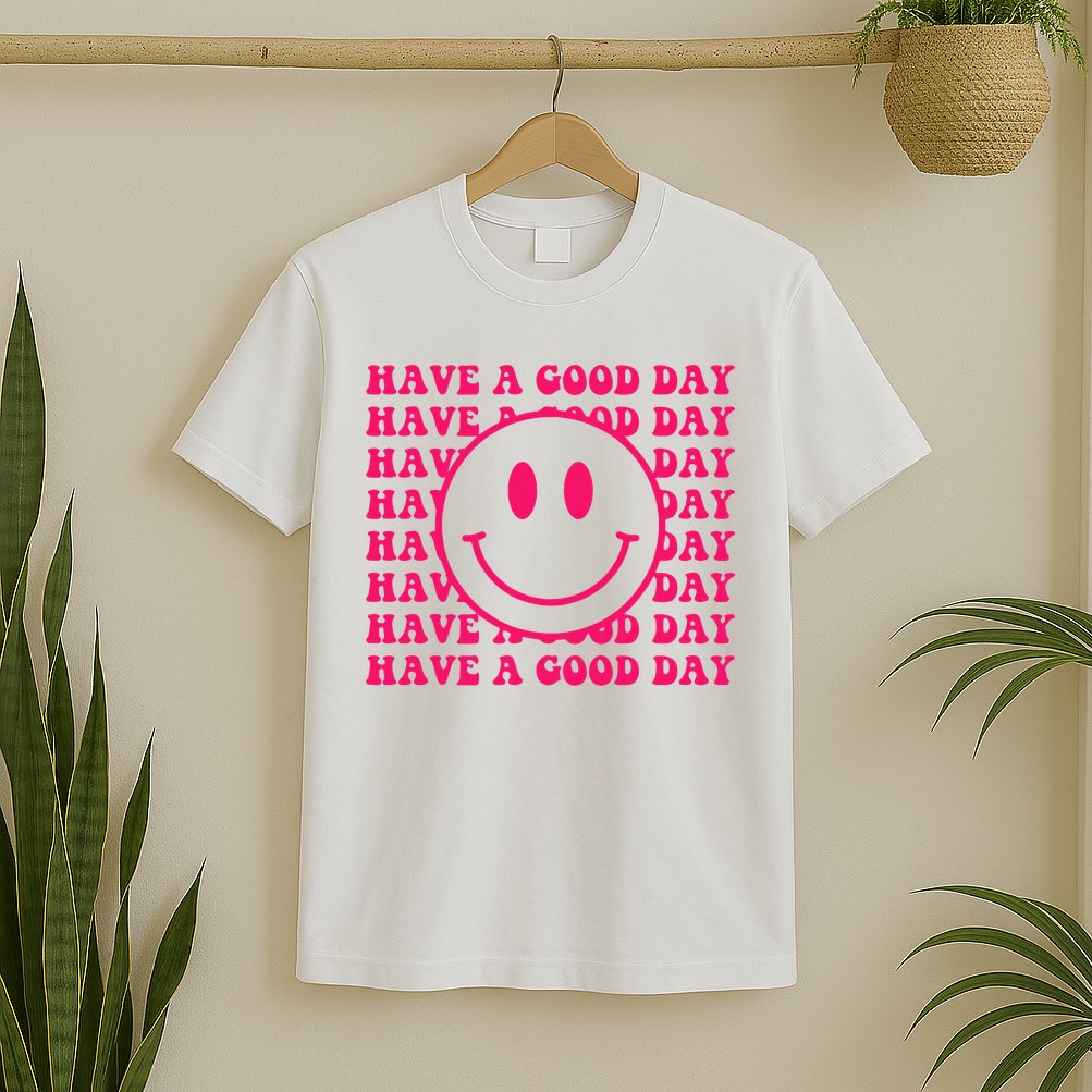 Have A Good Day Pink Smile Face Preppy Aesthetic Trendy T-Shirt