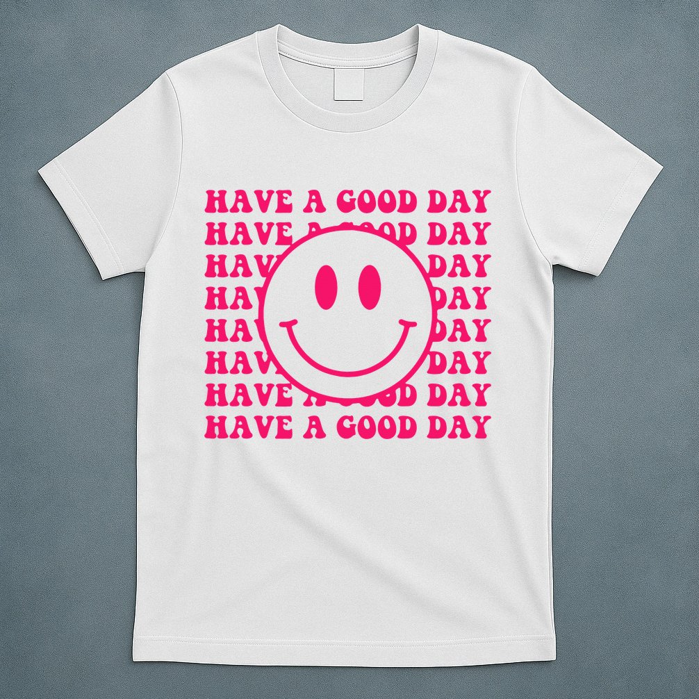 Have A Good Day Pink Smile Face Preppy Aesthetic Trendy T-Shirt