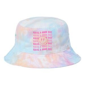 Have A Good Day Pink Smile Face Preppy Aesthetic Trendy Tie Dye Newport Bucket Hat