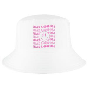 Have A Good Day Pink Smile Face Preppy Aesthetic Trendy Cool Comfort Performance Bucket Hat