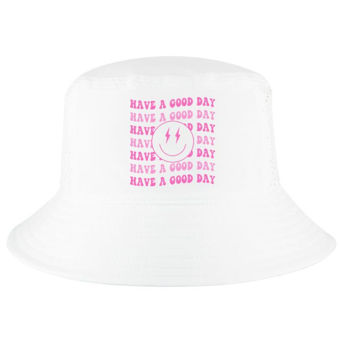 Have A Good Day Pink Smile Face Preppy Aesthetic Trendy Cool Comfort Performance Bucket Hat