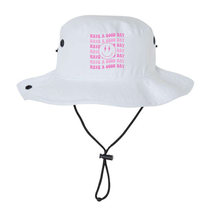 Have A Good Day Pink Smile Face Preppy Aesthetic Trendy Legacy Cool Fit Booney Bucket Hat